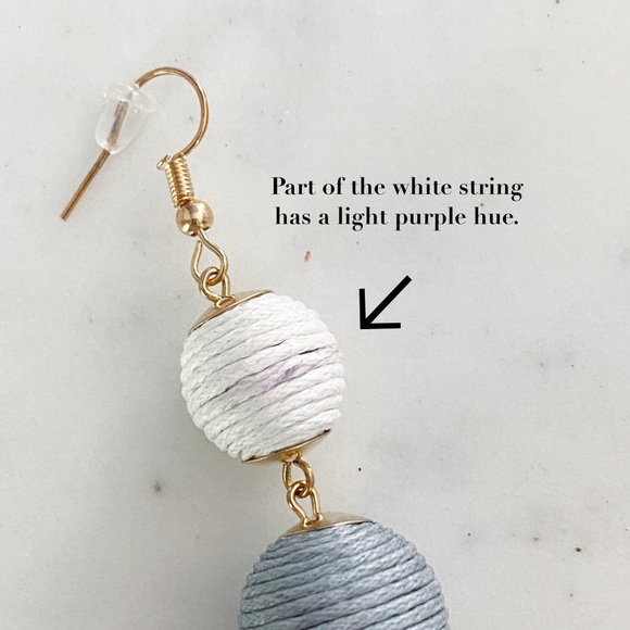 🆑 "Libby" Earrings || Gray & White Ombré Bon Bon - Picture 6 of 10